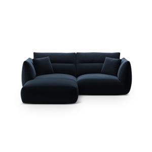 Canapé d'angle modulaire 3 places en velours bleu roi
