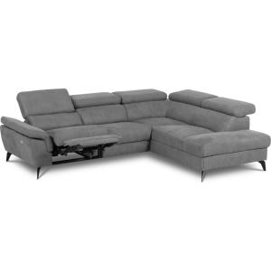 Canapé d'angle relax électrique 5 places en tissu gris fonc…