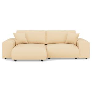 Canapé d'angle réversible 4 places en simili beige