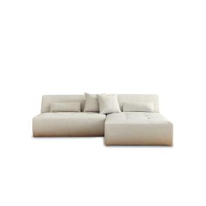 Canapé d'angle réversible 4 places en tissu beige