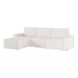Canapé d'angle réversible 4 places en tissu bouclette - Bla…