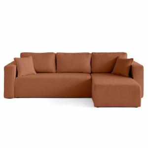 Canapé d'angle réversible 4 places en tissu bouclette terra…
