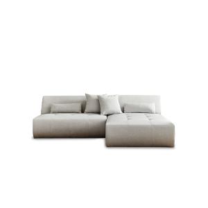Canapé d'angle réversible 4 places en tissu gris clair