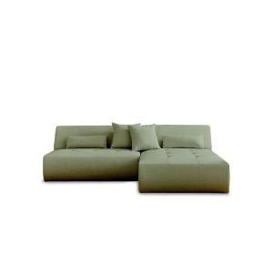 Canapé d'angle réversible 4 places en tissu vert sauge