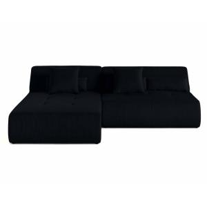 Canapé d'angle réversible 4 places en velours côtelé noir…