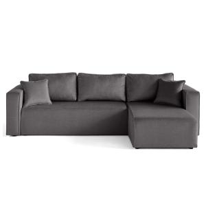 Canapé d'angle réversible 4 places en velours gris