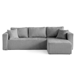 Canapé d'angle réversible 4 places en velours texturé gris…