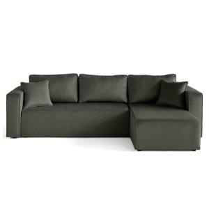 Canapé d'angle réversible 4 places en velours vert