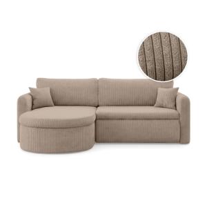 Canapé d'angle reversible convertible 4pl VERA en velours c…