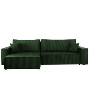 Canapé d'angle réversible convertible 5 places en velours c…