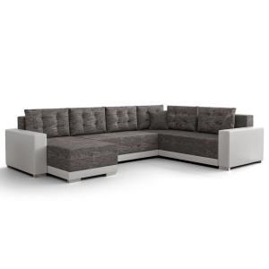Canapé d'angle réversible convertible 7 places en tissu gri…