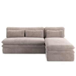 Canapé d'angle réversible convertible velours côtelé 4 plac…