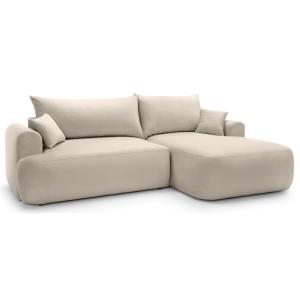 Canapé d'angle réversible côté droit en velours beige clair…