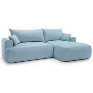 Canapé d'angle réversible côté droit en velours bleu clair…