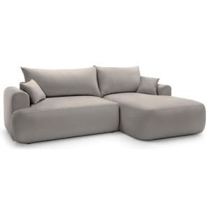 Canapé d'angle réversible côté droit en velours gris clair…