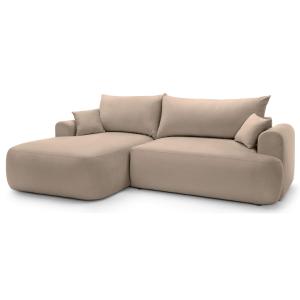 Canapé d'angle réversible côté gauche en velours beige