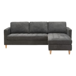 Canapé d'angle réversible en tissu gris foncé