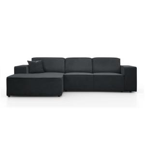 Canapé d'angle sans fonction couchage gris foncé gauche