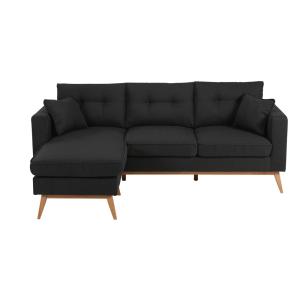 Canapé d'angle style scandinave 3/4 places gris anthracite