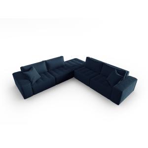 Canapé d'angle symétrique 7 places en tissu structurel blue…