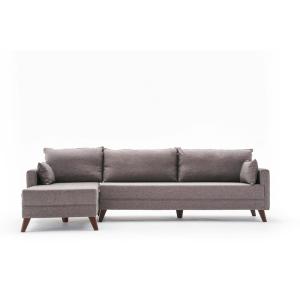Canapé d'angle taupe - 275 cm, côté gauche