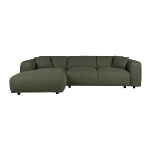 Canapé d'angle tissu 5 places vert
