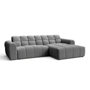 Canapé d'angle tissu bouclette 4 places Gris anthracite - G…