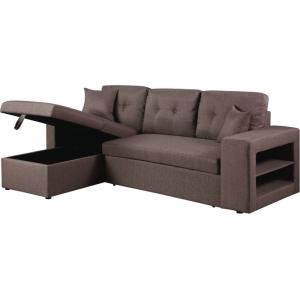 Canapé d'angle tissu taupe 233 x 146 x 86 cm
