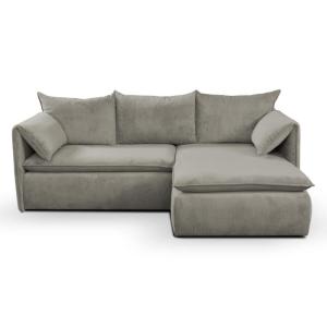 Canapé d'angle velours 4 places taupe
