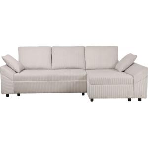 Canapé d'angle velours côtelé beige 3
