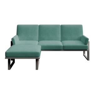 Canapé d'angle vert profond - cadre anthracite