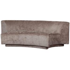 Canapé de forme arrondie en tissu chenille gris