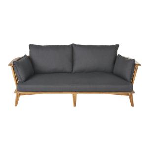 Canapé de jardin 2/3 places en acacia massif et coussins gr…