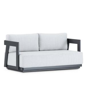 Canapé de jardin 2 places en aluminium anthracite