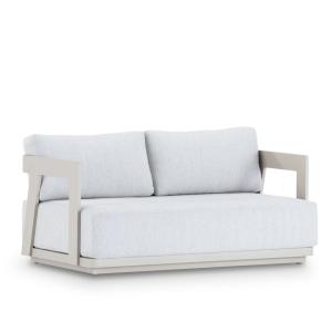 Canapé de jardin 2 places en aluminium beige