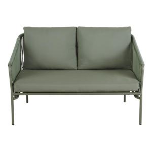 Canapé de jardin 2 places en résine recyclée et métal vert…