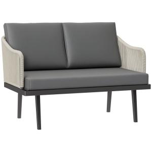 Canapé de jardin 2 places en résine tressée cadre en acier…