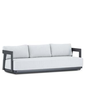 Canapé de jardin 3 places en aluminium anthracite
