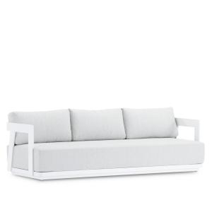 Canapé de jardin 3 places en aluminium blanc