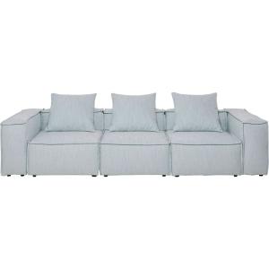 Canapé de jardin 3 places en polyester bleu