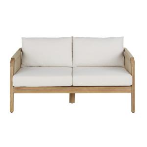 Canapé de jardin en bois d'acacia massif et coussins en pol…