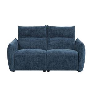 Canapé de relaxation électrique 2 places en tissu - Bleu