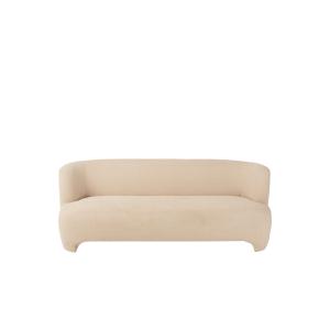 Canapé droit 2/3 personnes en tissu bouclette blanc cassé