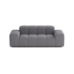 Canapé droit 2 places en tissu gris foncé