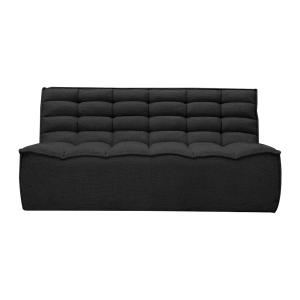 Canapé droit 2 places en tissu noir