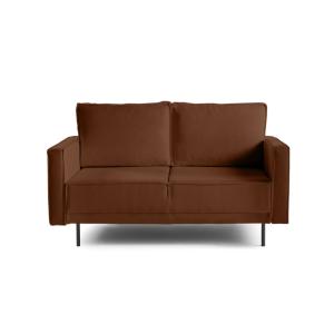 Canapé droit 2 places en tissu terracotta