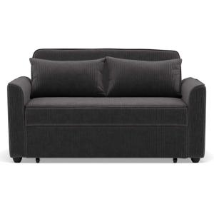 Canapé droit 2 places en velours côtelé gris