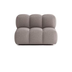 Canapé droit 2 places tissu bouclette marron