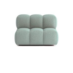 Canapé droit 2 places tissu bouclette vert clair