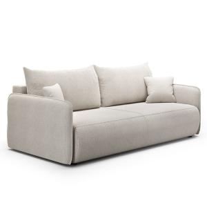 Canapé droit 3 place en tissu taupe